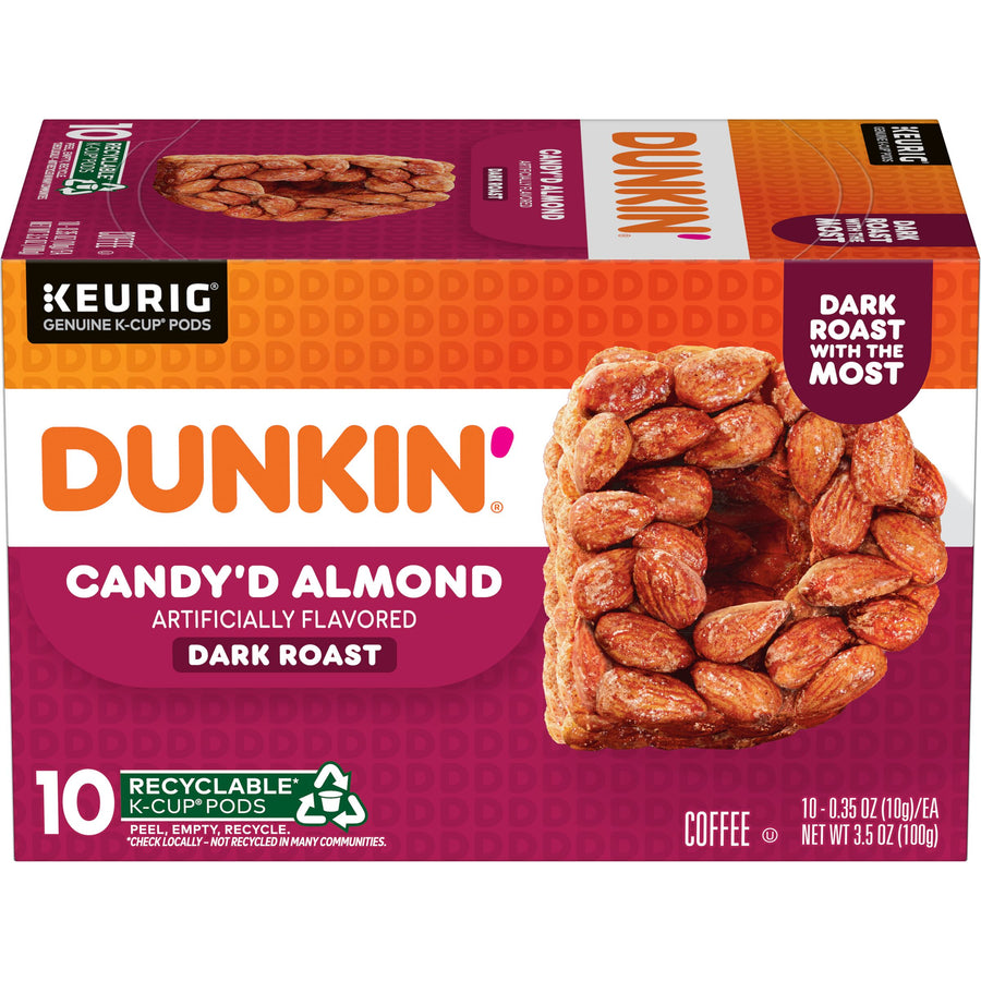 Dunkin' Candy'D Almond Flavored Coffee, K-Cup Pods, 10 Count