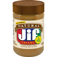 Jif Natural Creamy Peanut Butter, 28 oz, Front