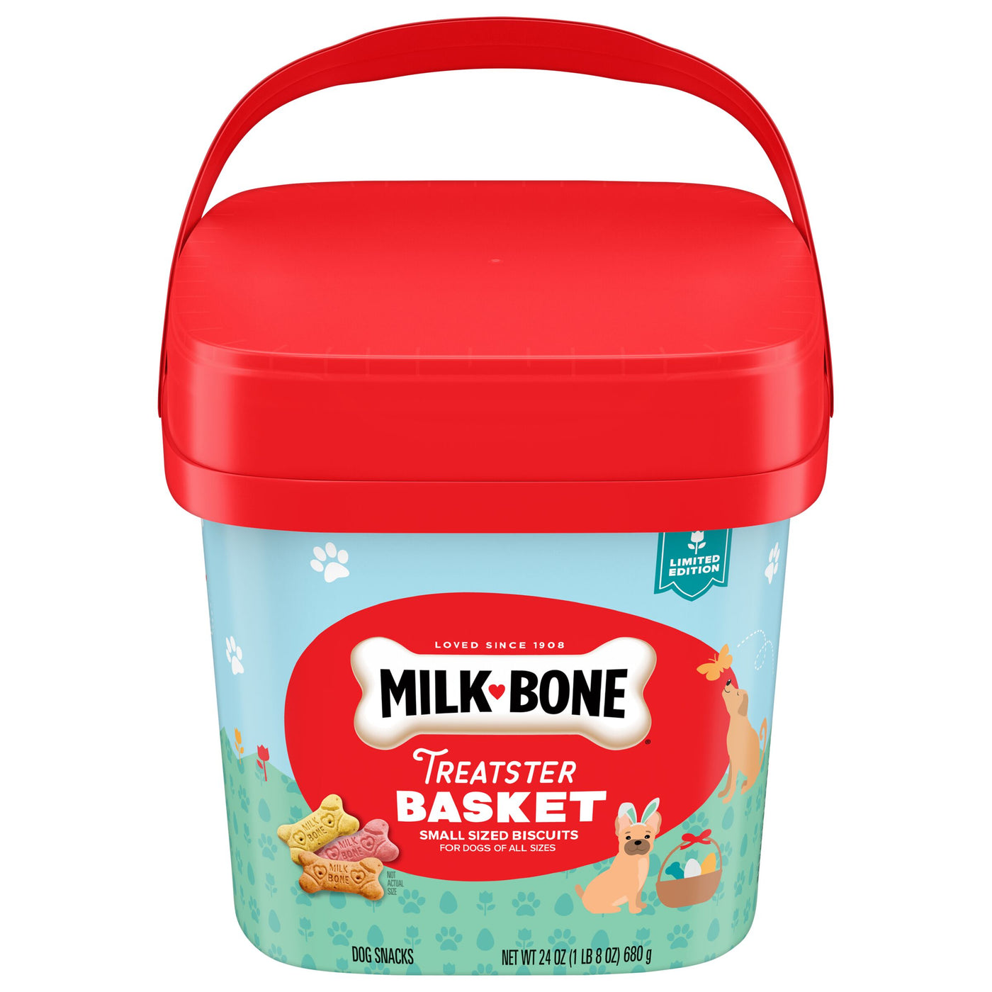 Milk-Bone Small Dog Biscuits, Limited-Edition Treatster Basket, 24 oz