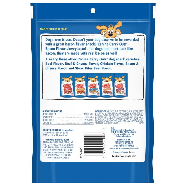 Canine Carry Outs Bacon Flavor Dog Treats, 4.5 oz Bag