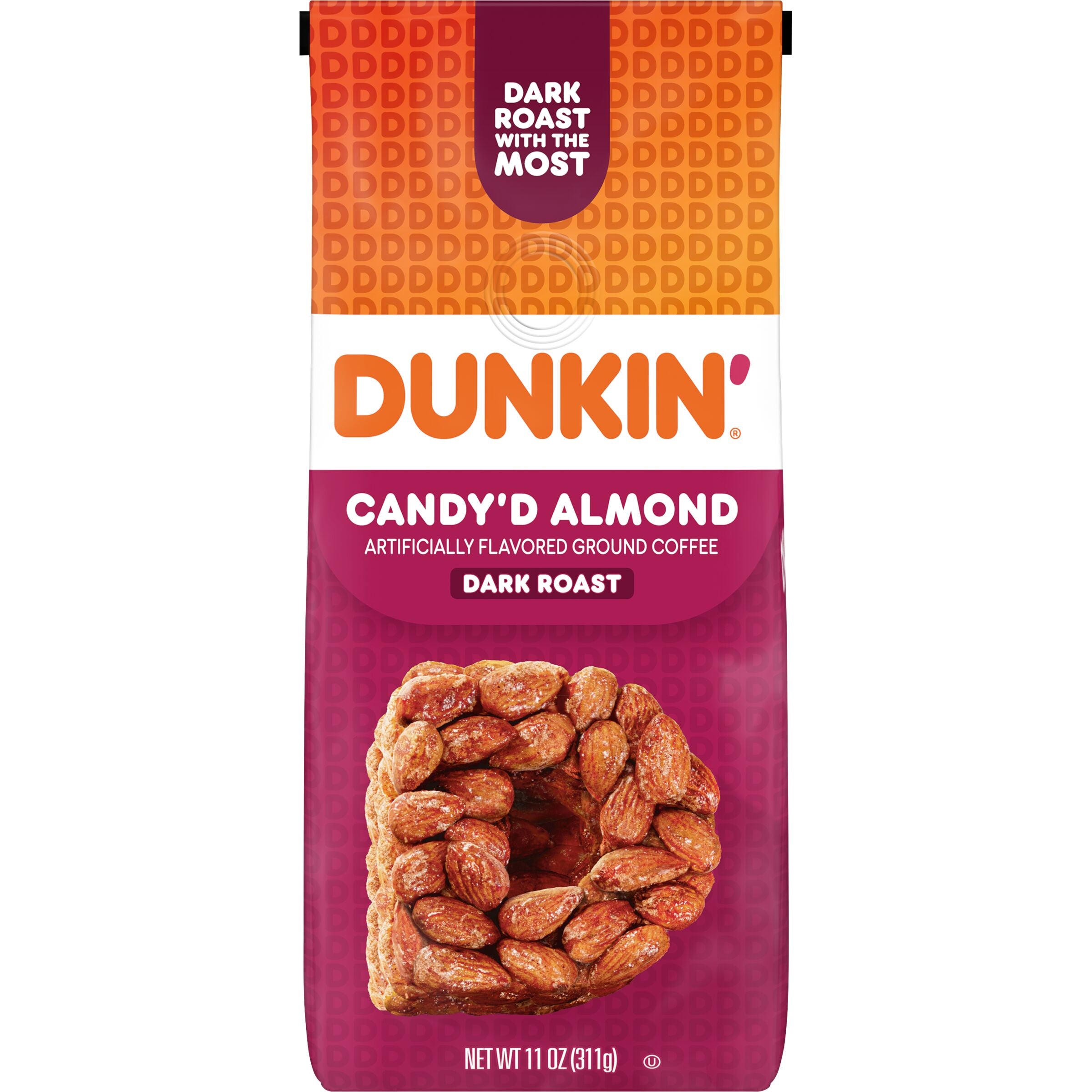Dunkin' Candy'D Almond Flavored Ground Coffee, 11 oz