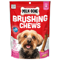 Milk-Bone Brushing Chews Daily Dental Dog Treats, Mini, 18 Count