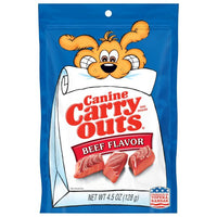 Canine Carry Outs Beef Flavor Dog Treats, 4.5 oz Bag, Front