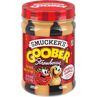 Smucker's Goober Peanut Butter and Strawberry Jelly Stripes, 18 oz, Front