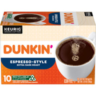 Dunkin' Espresso-Style Extra Dark Roast, K-Cup Pods, 10 Count