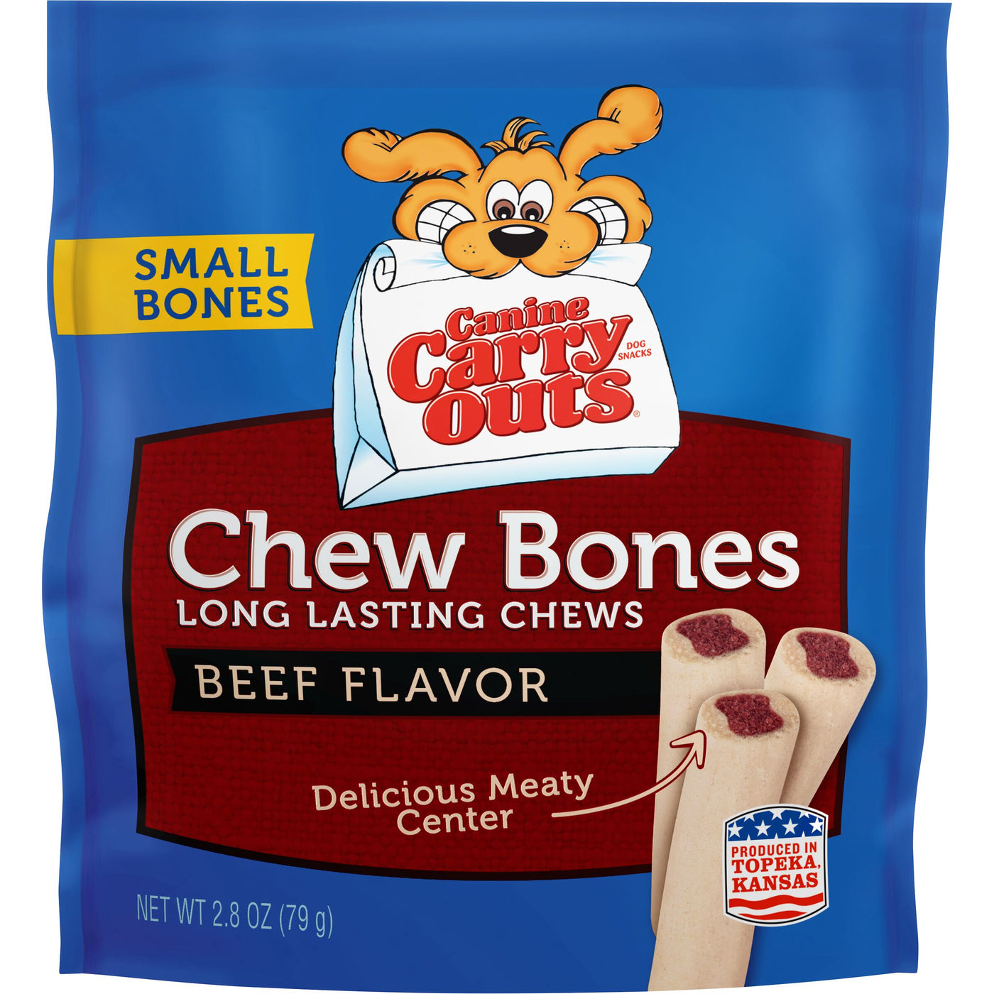 Canine Carry Outs Small Chew Bones Beef Flavor Dog Treats