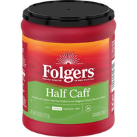 Folgers Half Caff, Medium Roast, Ground Coffee, 9 oz, Front