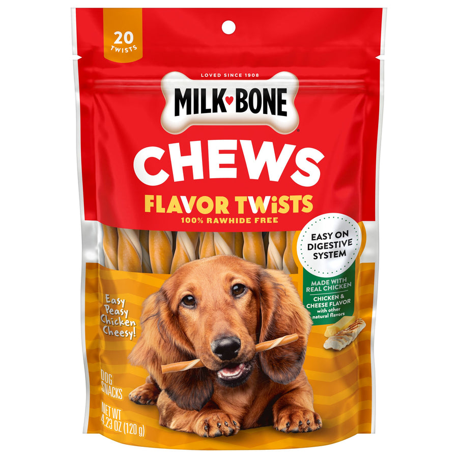 Milk-Bone Easy Peasy Chicken Cheesy Flavor Twists, Rawhide Free Dog Chews