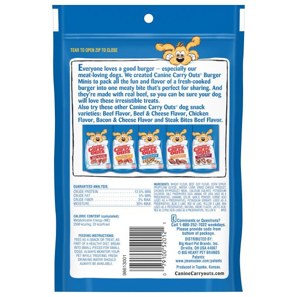 Canine Carry Outs Burger Minis Beef Flavor Dog Treats, 4.5 oz