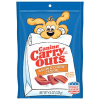 Canine Carry Outs Bacon & Cheese Flavor Dog Treats, 4.5oz, Front