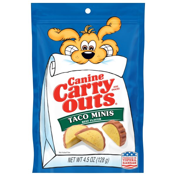 Canine Carry Outs Taco Minis Beef Flavor Dog Treats, 4.5 oz