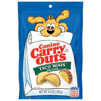 Canine Carry Outs Taco Minis Beef Flavor Dog Treats, 4.5 oz, Front