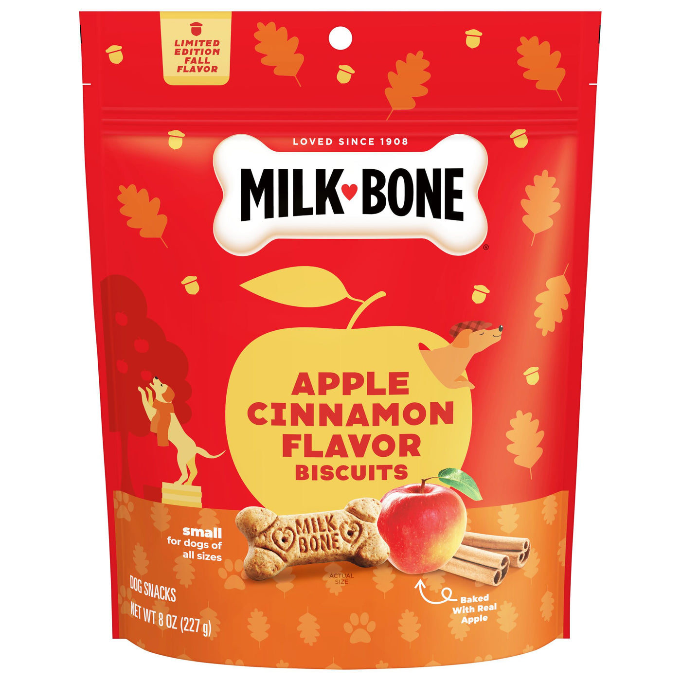 Milk-Bone Apple Cinnamon Flavor Biscuits, Small Dog Treats, 8 oz