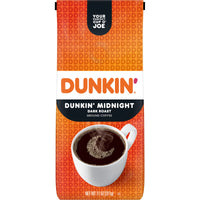 Dunkin' Midnight Dark Roast Ground Coffee, 11 oz, Front