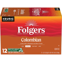 Folgers Colombian, Medium Roast Coffee, K-Cup Pods, 12 count, Front