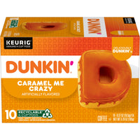 Dunkin' Caramel Me Crazy Flavored Coffee, K-Cup Pods, 10 Count, Front