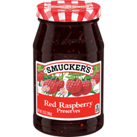 Smucker's Red Raspberry Preserves, 12 oz, Front