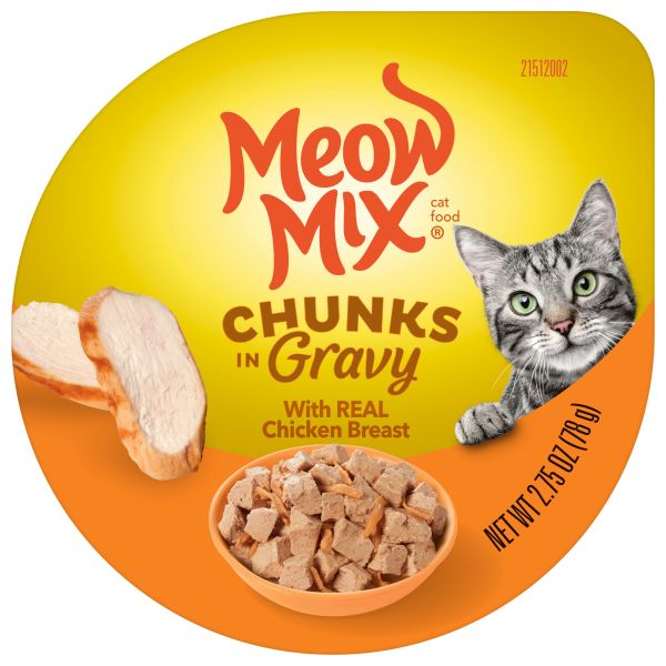 Meow Mix Chunks in Gravy Wet Cat Food With Real Chicken Breast, 2.75 oz