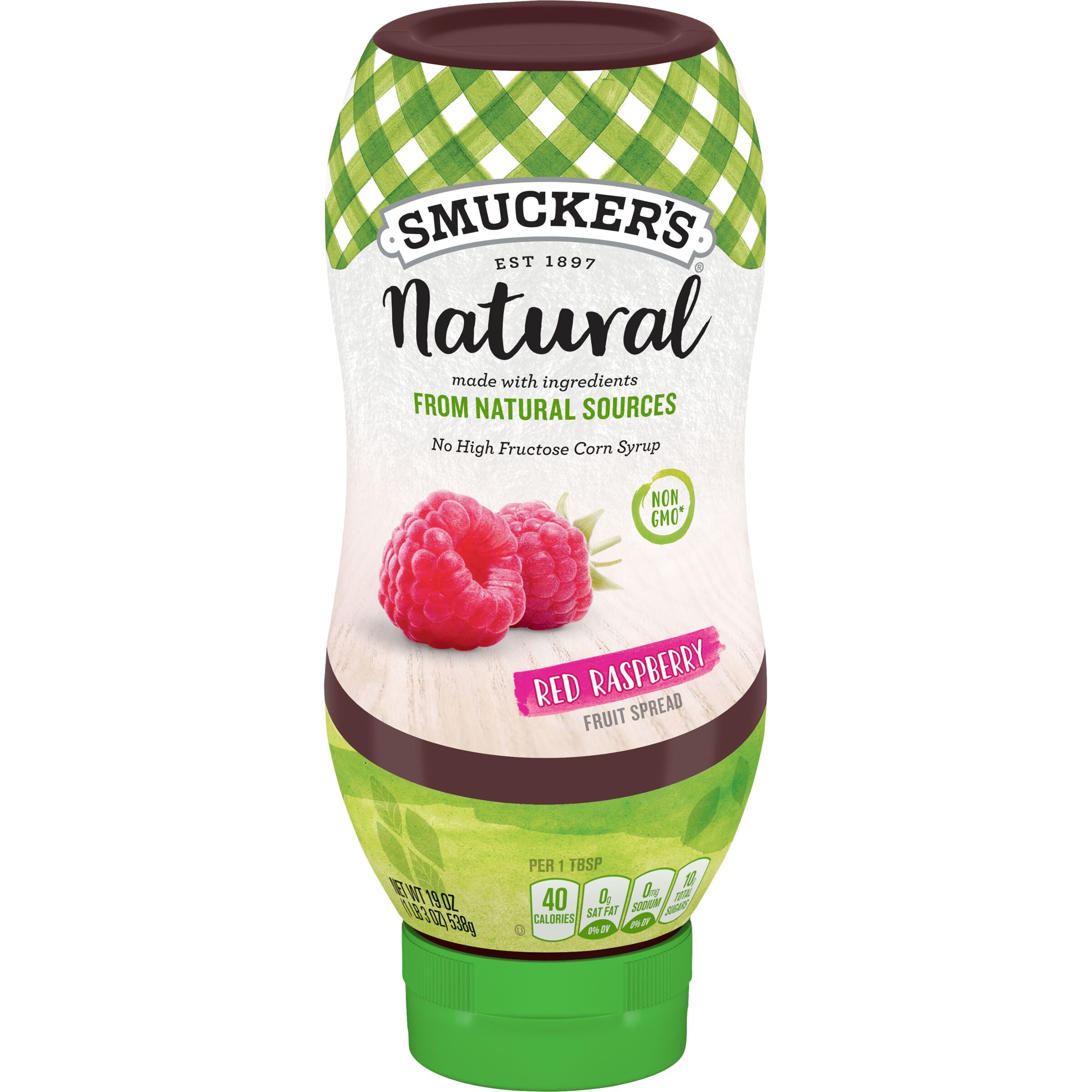Smucker's Natural Red Raspberry Squeezable Fruit Spread, 19 oz