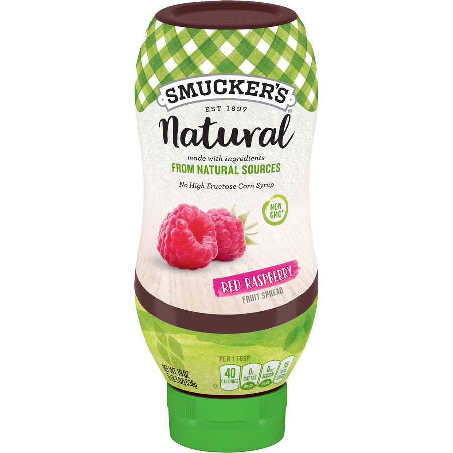 Smucker's Natural Red Raspberry Squeezable Fruit Spread, 19 oz