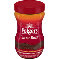 Folgers Classic Roast Instant Coffee Crystals, 8 oz, Front