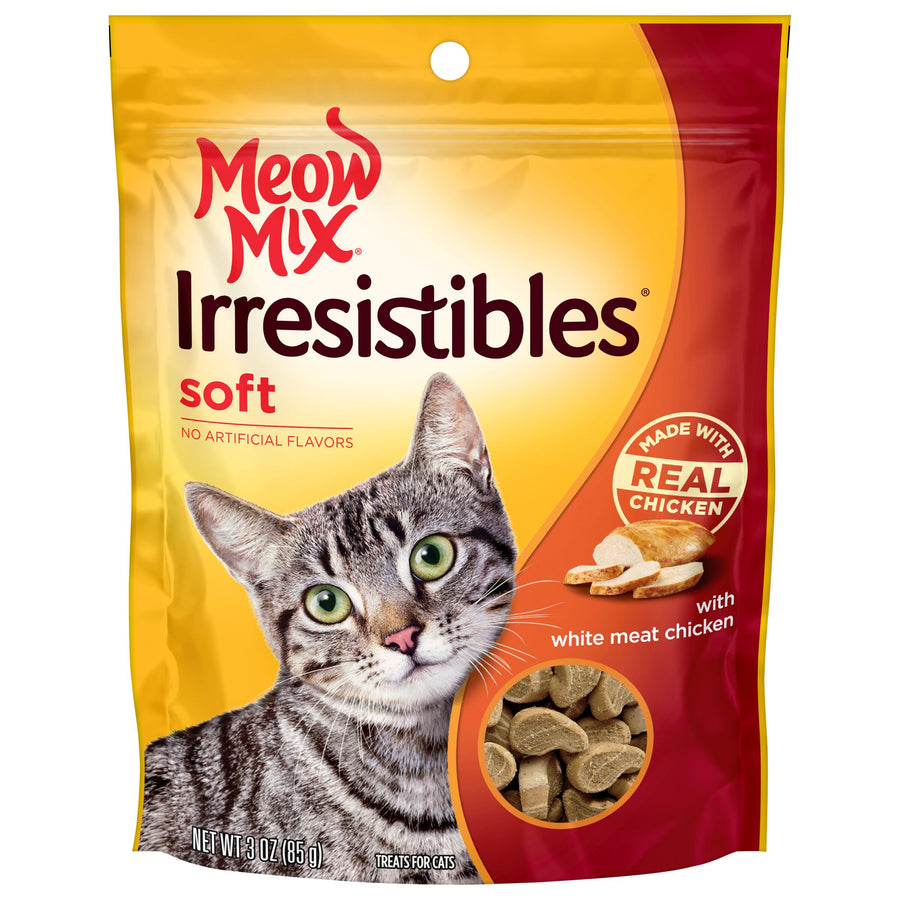 Meow Mix Irresistibles, Soft Cat Treats With White Meat Chicken, 3 oz