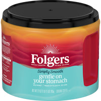 Folgers Simply Smooth, Mild Roast, Ground Coffee, 27 oz, Front