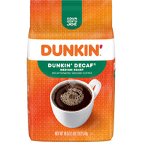 Dunkin' Decaf Medium Roast, Ground Coffee, 18 oz, Front