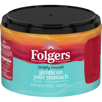 Folgers Simply Smooth, Mild Roast, Ground Coffee, 23 oz, Front