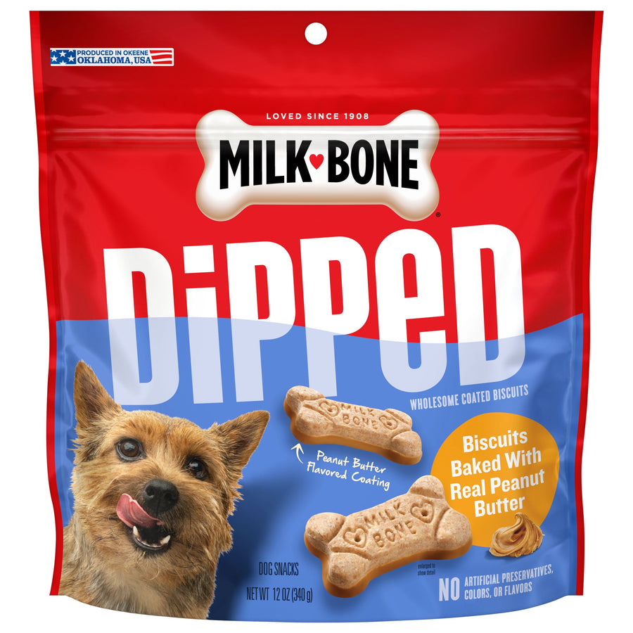 Milk-Bone Dipped Dog Biscuits Baked With Real Peanut Butter, 12 oz