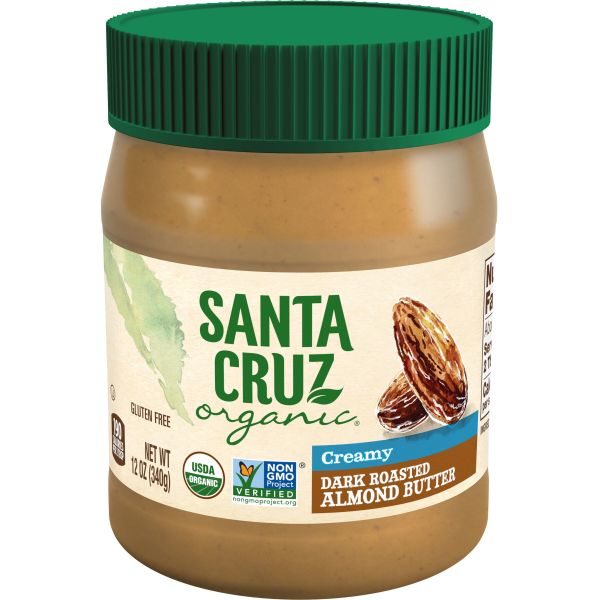 Santa Cruz Organic Creamy Dark Roasted Almond Butter, 12 oz