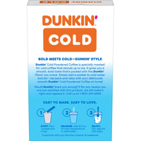 Dunkin' Cold Instant Coffee Packets for Iced Coffee, 6 Count, Back